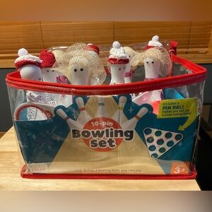 Chuckle & Roar 10 Pin Bowling Set. Family Game Easy Set-up. Pin Holder Included
